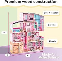 Vista 3 de KidKraft Casa de muñecas de madera Shimmer Mansion para muñecas de 12 pulgadas