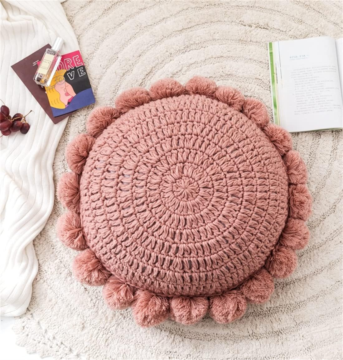 Byitre Bohemian Round Pillow 20 Inch 100 Cotton