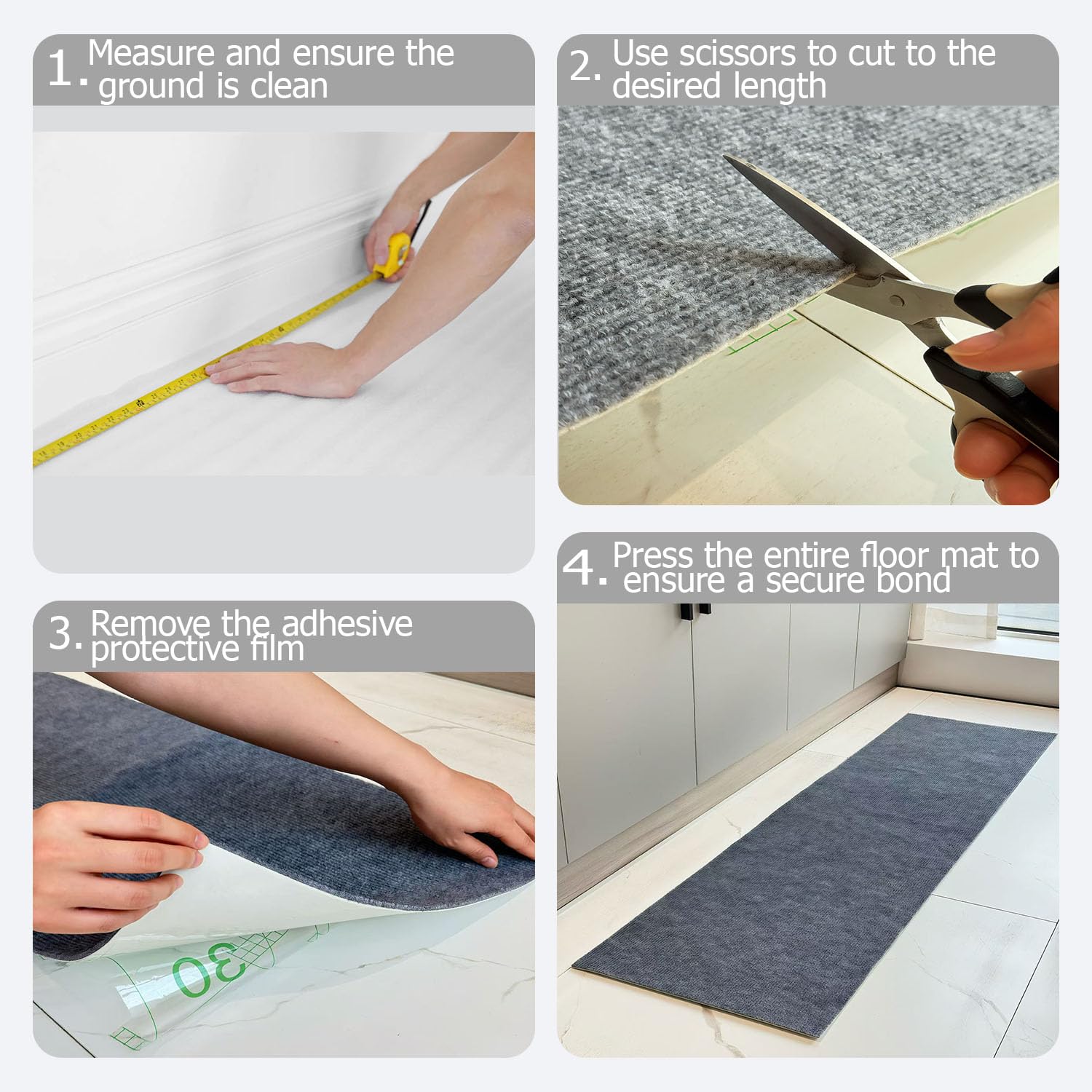 (beige, 40×200 cm, 3er-Pack) Küchenfußmatte,
