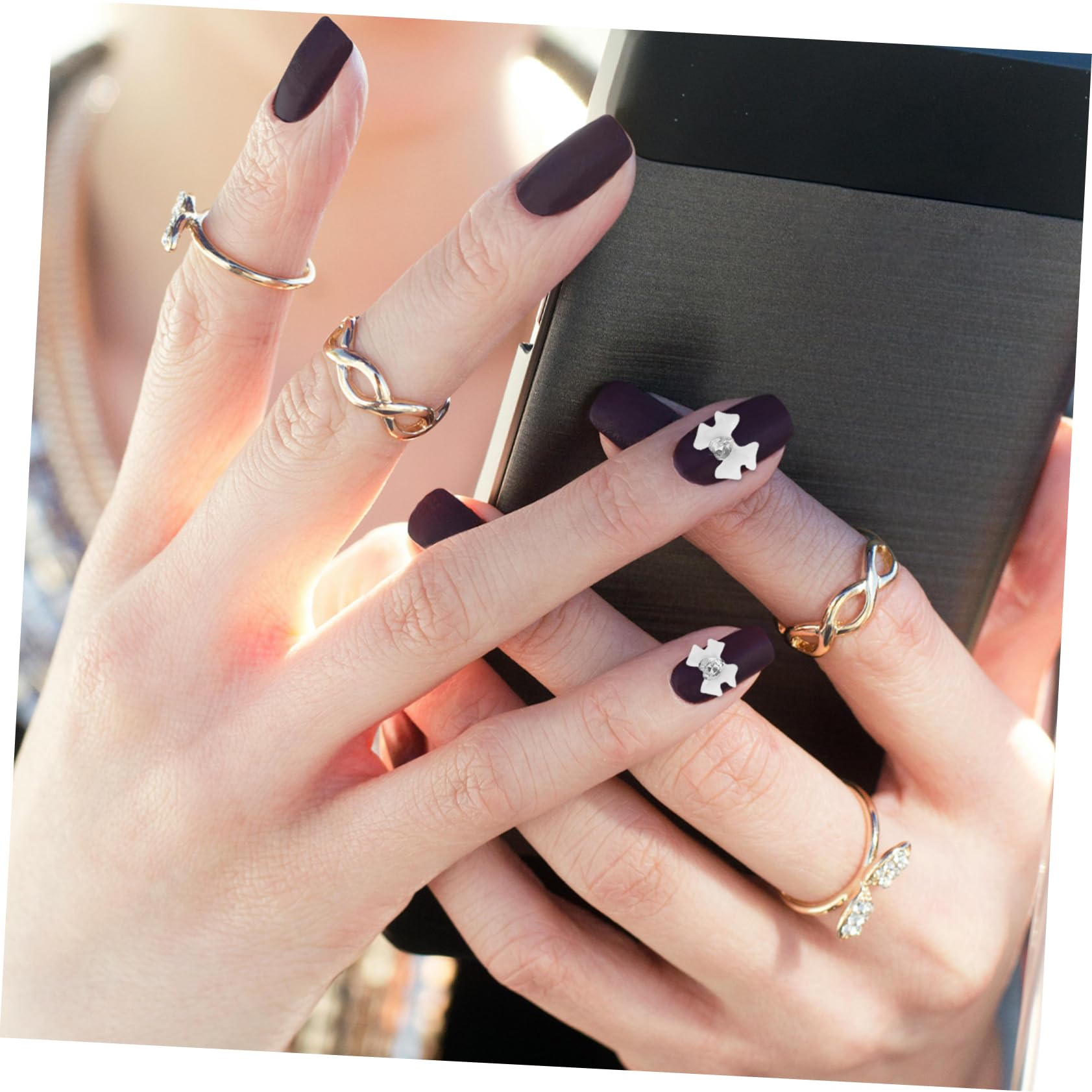 Beaupretty 200piezas Adornos De Uñas Lazo De Accesorios Para Manicura Decoración De Uñas Elegantes Para Fiestas y Celebraciones