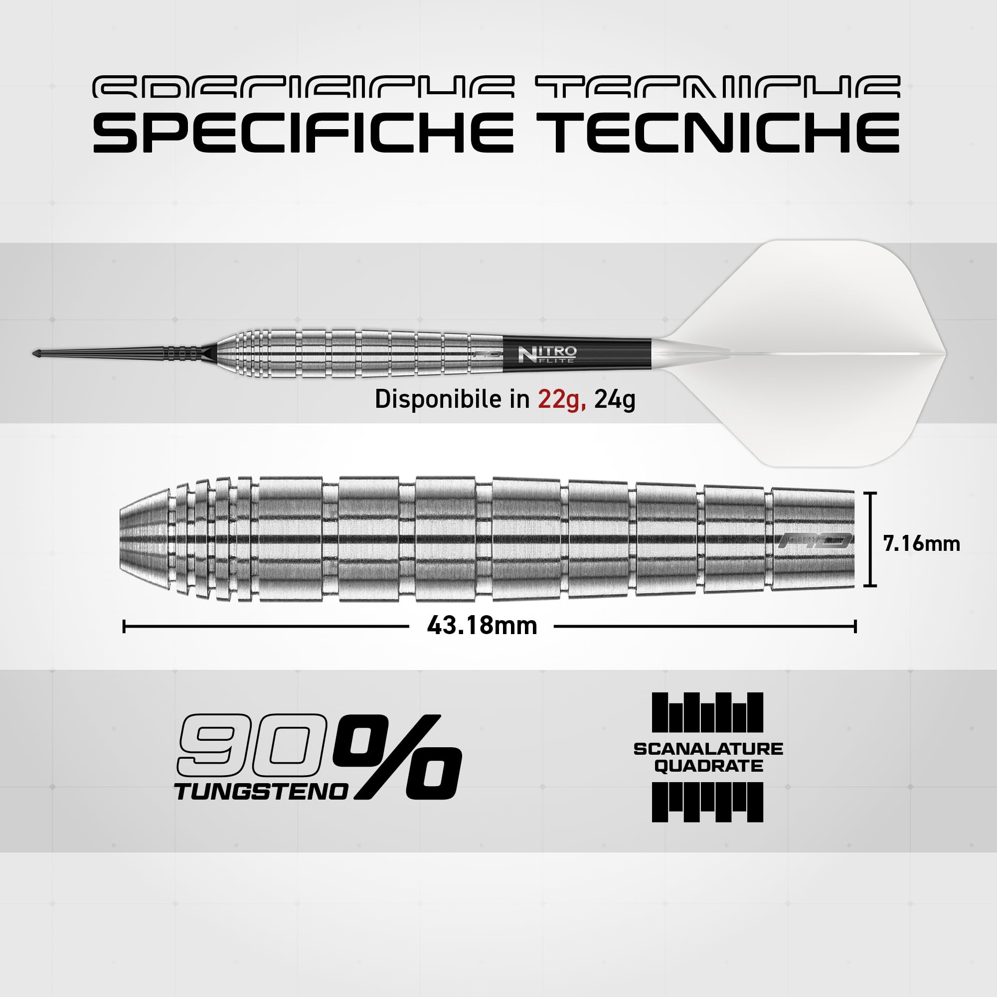 RED DRAGON Luke Humphries "Coolhand" TX1 Switch Points, freccette professionali in acciaio da 22 g, freccette professionali al 90% in tungsteno con alette e fusti