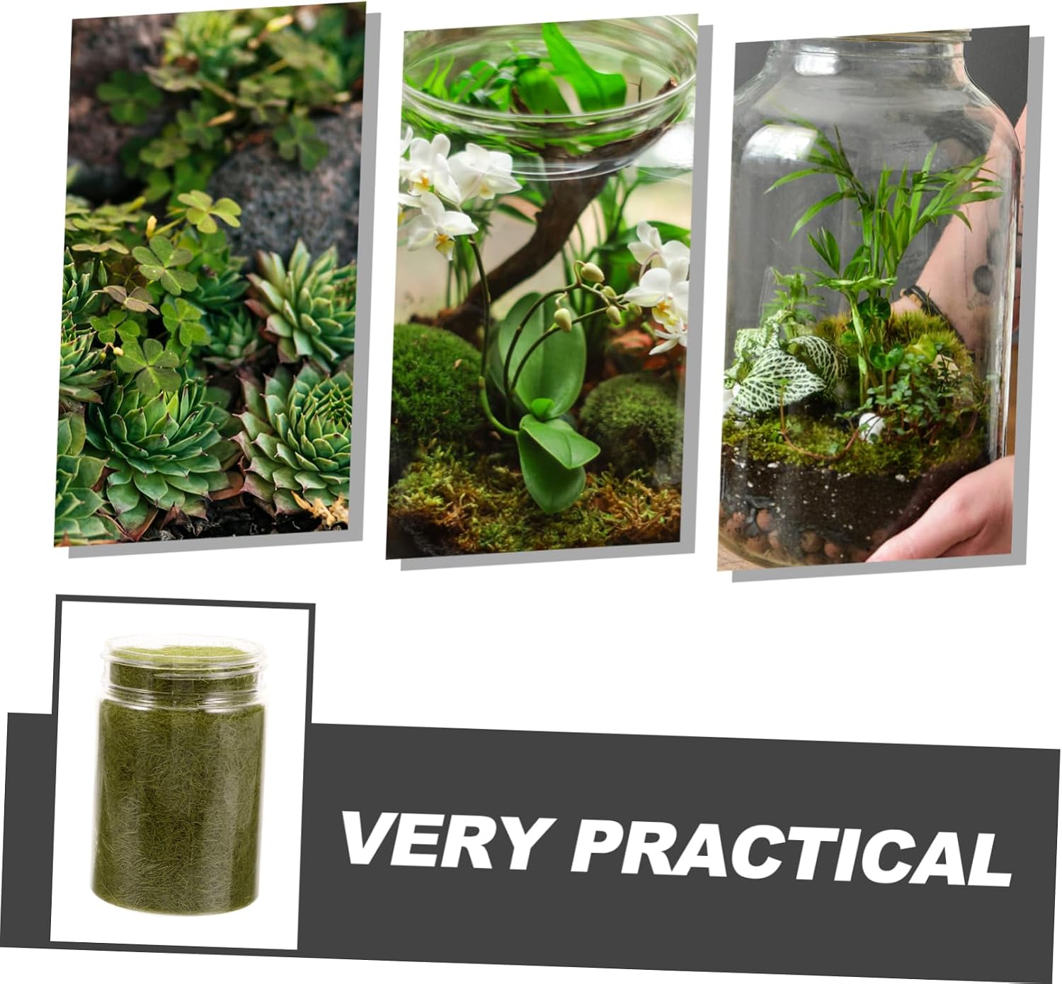 Artificial Floral Moss 1 Bottle Nylon Green for Planters DIY