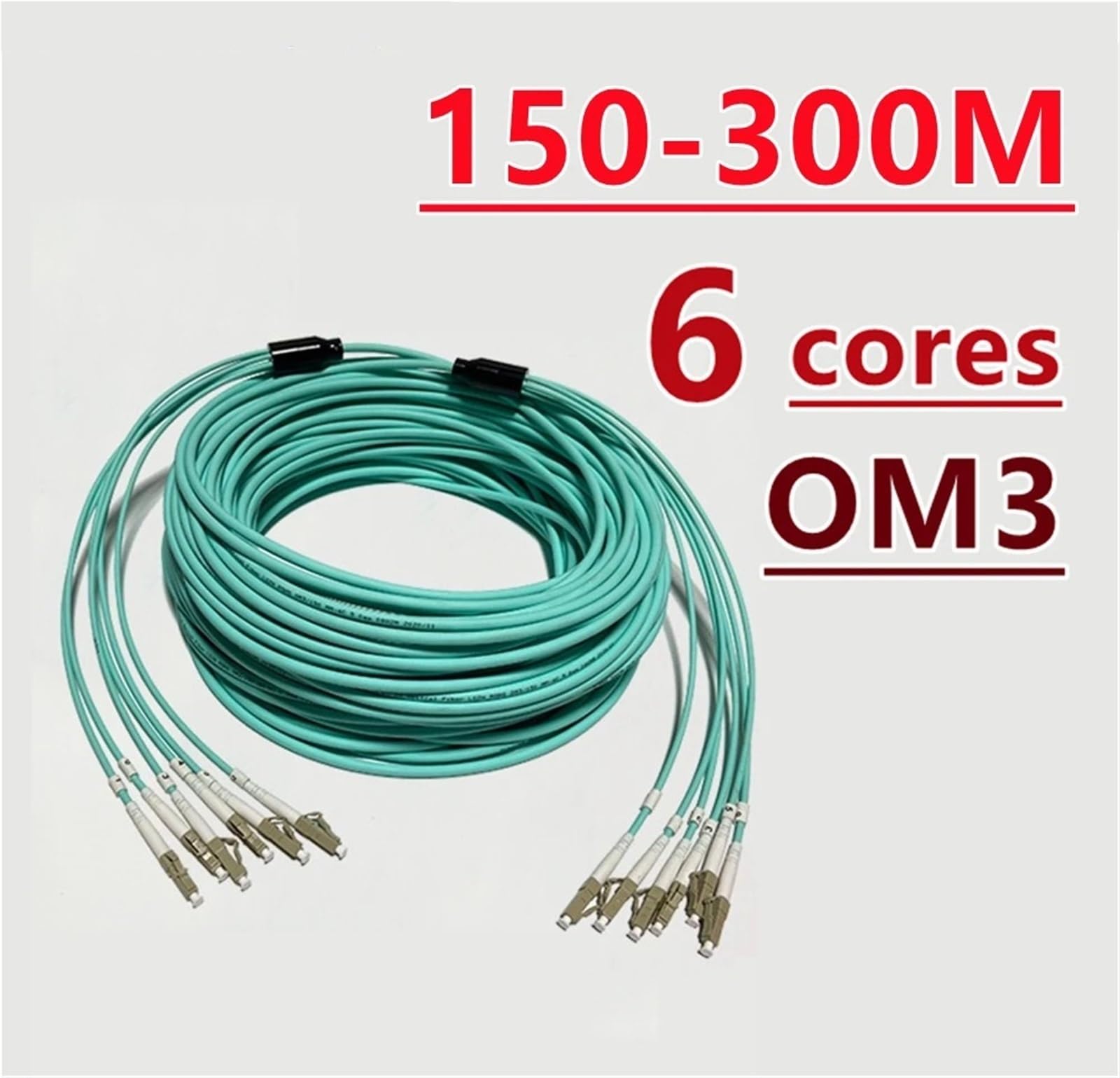 Cordon de raccordement à Fibre Optique blindé 6 cœurs 150-300 m OM3 MM 6C SC LC FC STA multimode(Ask us-Customized)