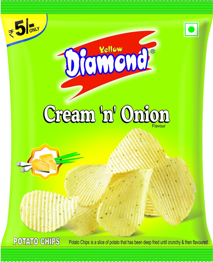 Yellow Diamond Chips, Cream and Onion, 15g (Pack of 224) Amazon.in