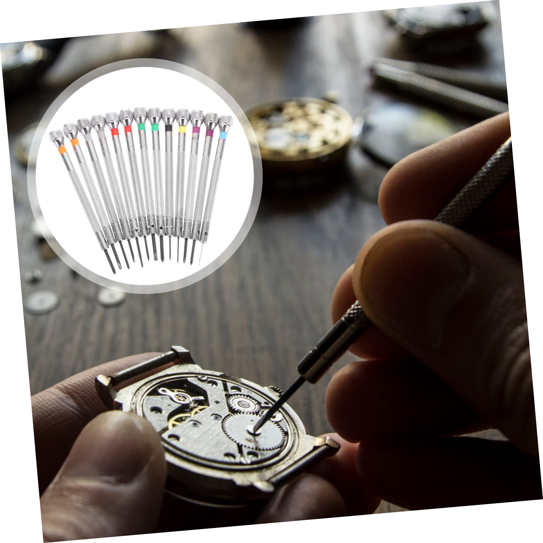 Juego de 13 Destornilladores para Relojes, microdestornilladores, Herramientas para relojeros, Kit de Joyas, minidestornilladores de precisión, Destornilladores pequeños para teléfonos, j(
