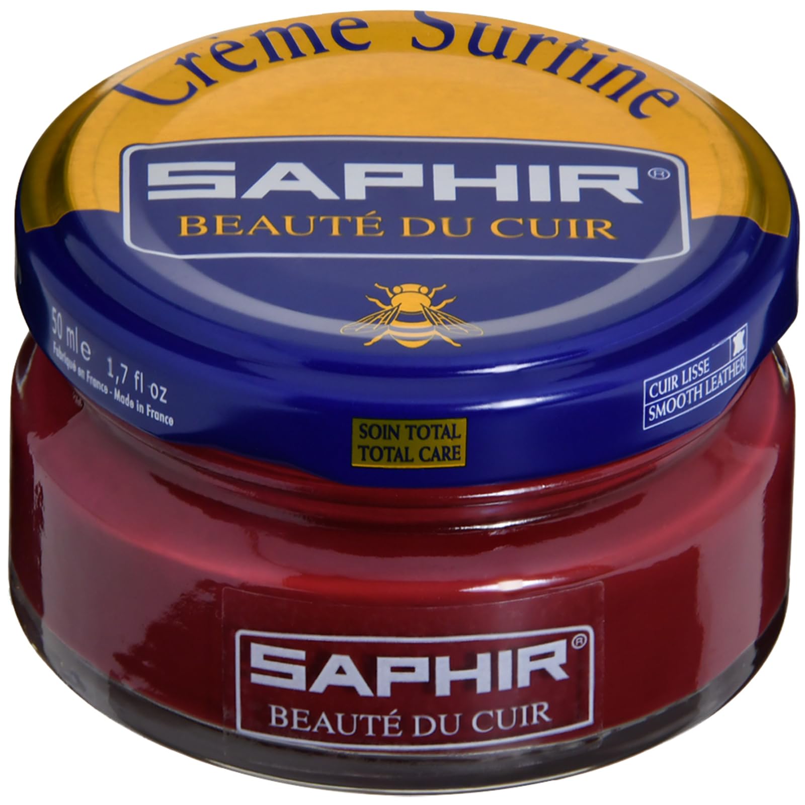 Saphir 9550032 Fine Beeswax Shoe Cream and Polish, 1.7 fl oz (50 ml), Emulsifying, Moisturizing, Recoloring, Glossy