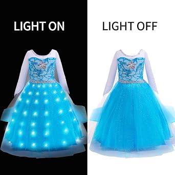 Light Up Princess Dress for Girls Ages 3-11, Dress Up Toys Gift Set