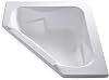 Carver Tubs - CT6060 - Modern Fiberglass Whirlpool Water Massage Bathtub, 6 Jets With Heater Builtin - White Triangular Corner Acrylic Two Person Tub - Deep Relaxing Soak - 60L x 60W x 19.5H