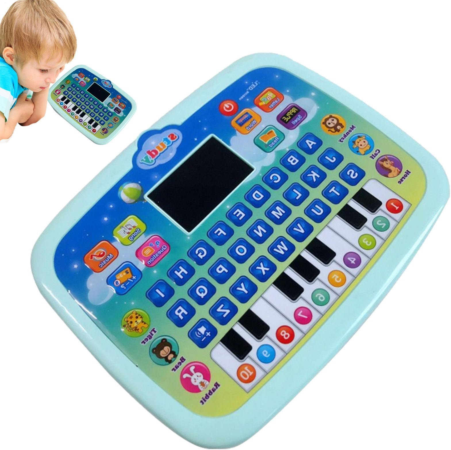 Preschool Learning Toddler Tablet Toy, Educational Toddler Toys Laptop, Alphabet Number Learning Toys Birthday for 1 2 3 4Year Old Kids Boys Girls