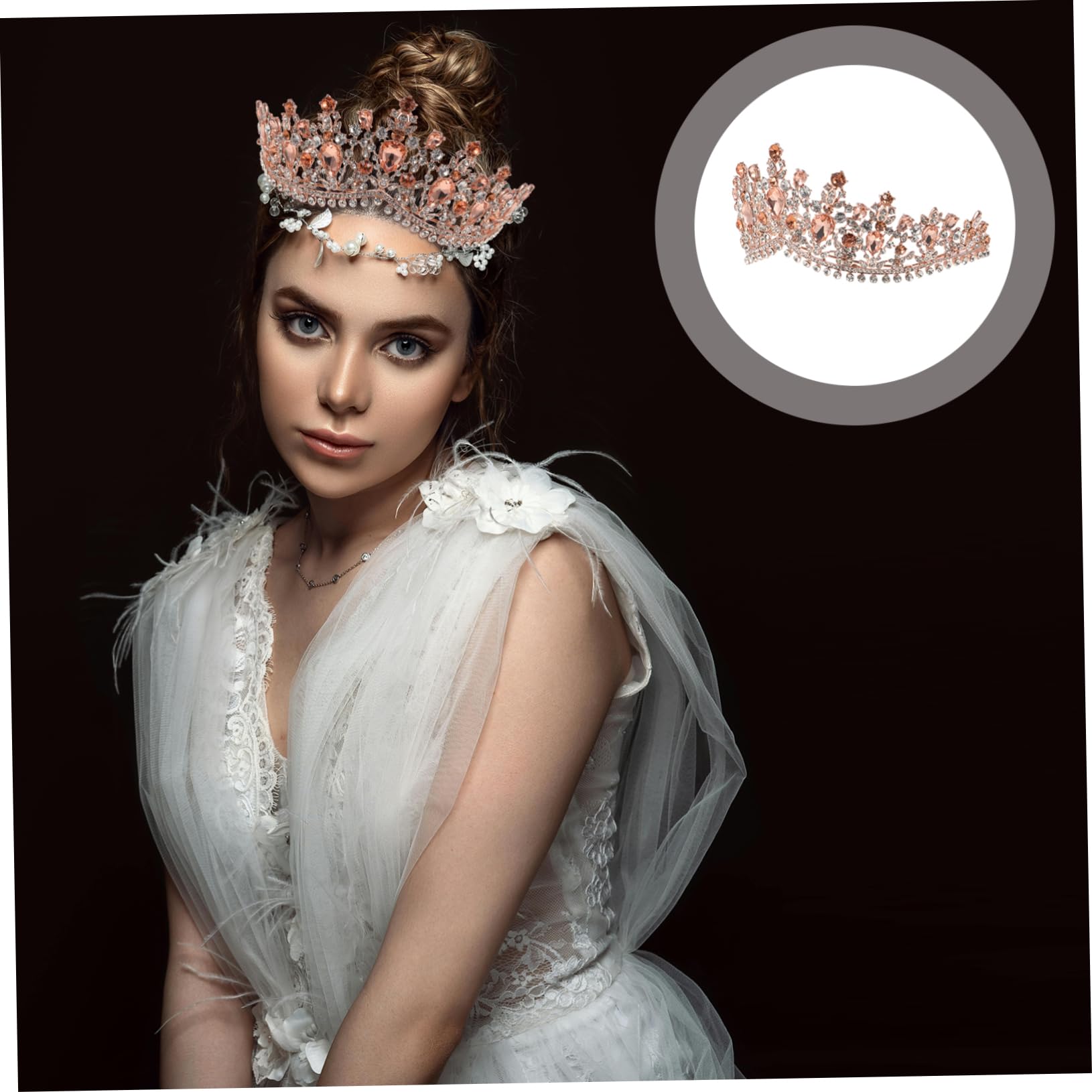 FOMIYES 2 Piezas Novia De Cristal Tocado De Novia Diadema De Cristal Reina De Halloween Tiara De Reina De Cristal Diamantes De Imitación Completos Para El Cabello Dama De Honor