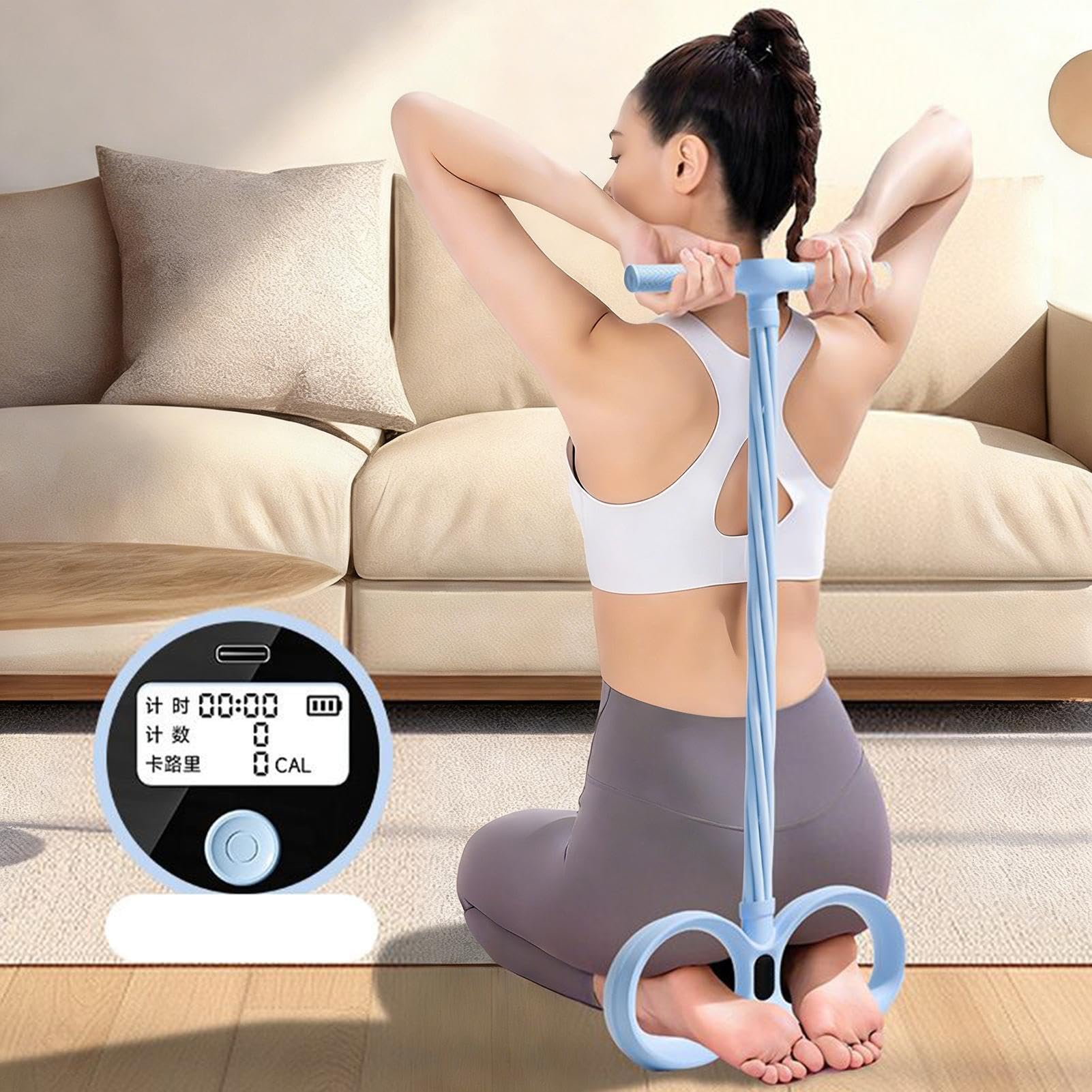 Opaska oporowa na pedały, 6-rurowa, elastyczna z uchwytem, opaski oporowe na stopy z uchwytami, dla kobiet, brzuch, talia, ramię, noga, joga, pilates, dom, siłownia, trening, fitness, rozciąganie