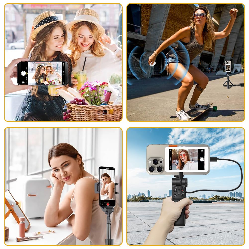 Joyzan Vlog Écran de Moniteur Selfie 3.97", 2300mAh Écran de Surveillance Magnétique Téléphone 4K 1080p Caméra Arrière Selfie sans Fil Haut-Parleur Intégré pour Live Streaming Vlog