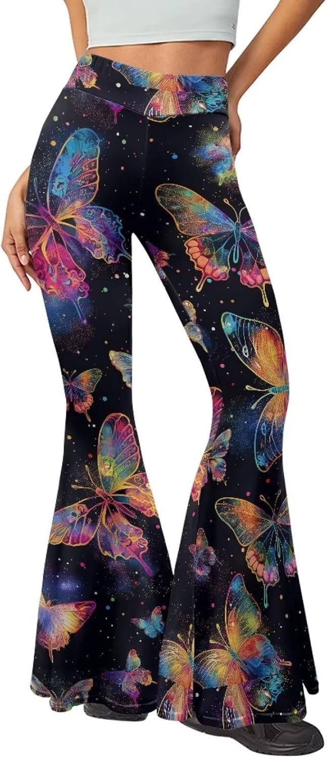 Women's Flare Leggings Tummy Control High Waist Bell Bottoms Wide Leg Yoga Pants