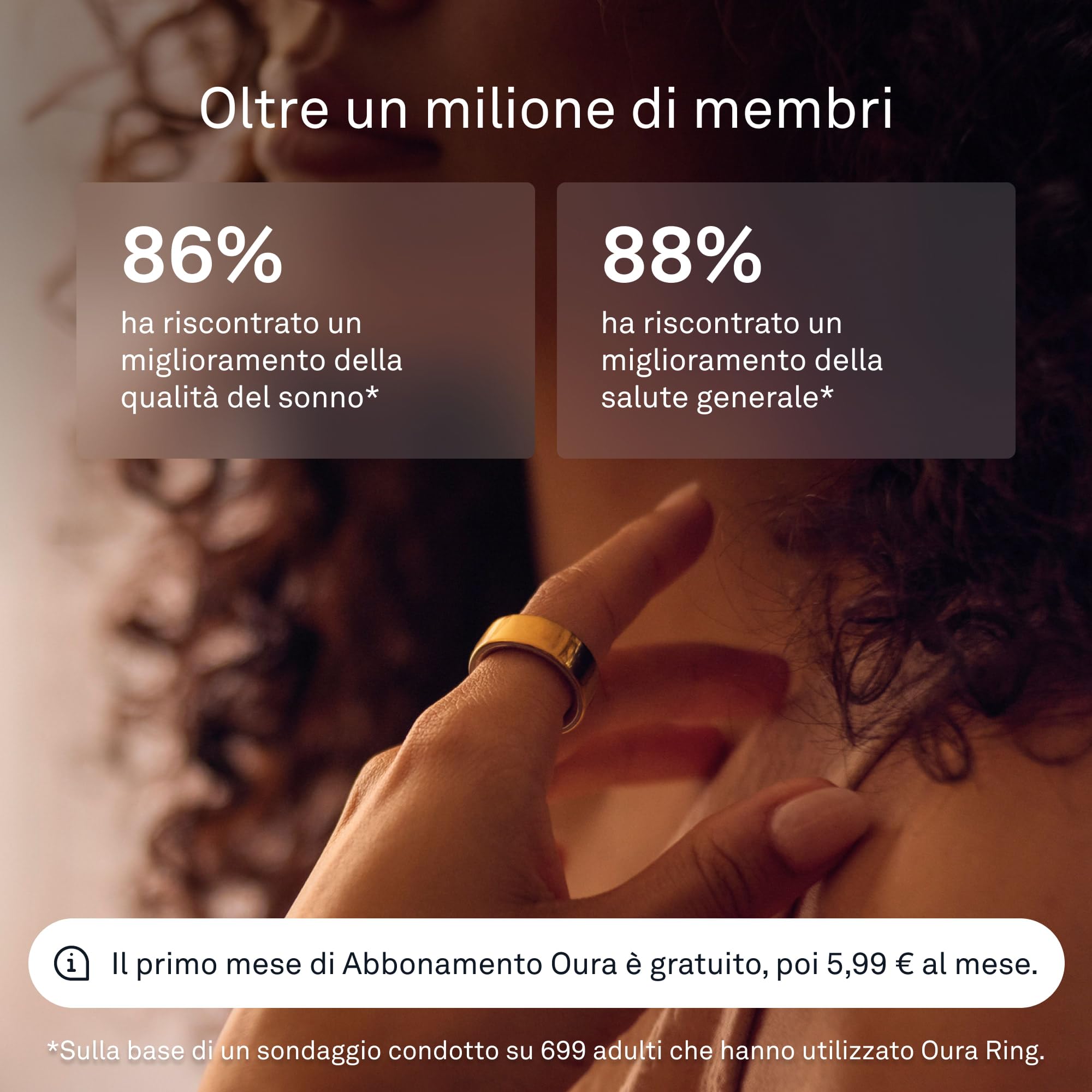 OURA Ring 4 - Gold - Misura 8 - Smart Ring | Provalo con il kit di misurazione Ring 4 | Indossabile per monitorare il sonno - Frequenza cardiaca - Fitness - Batteria fino a 8 giorni