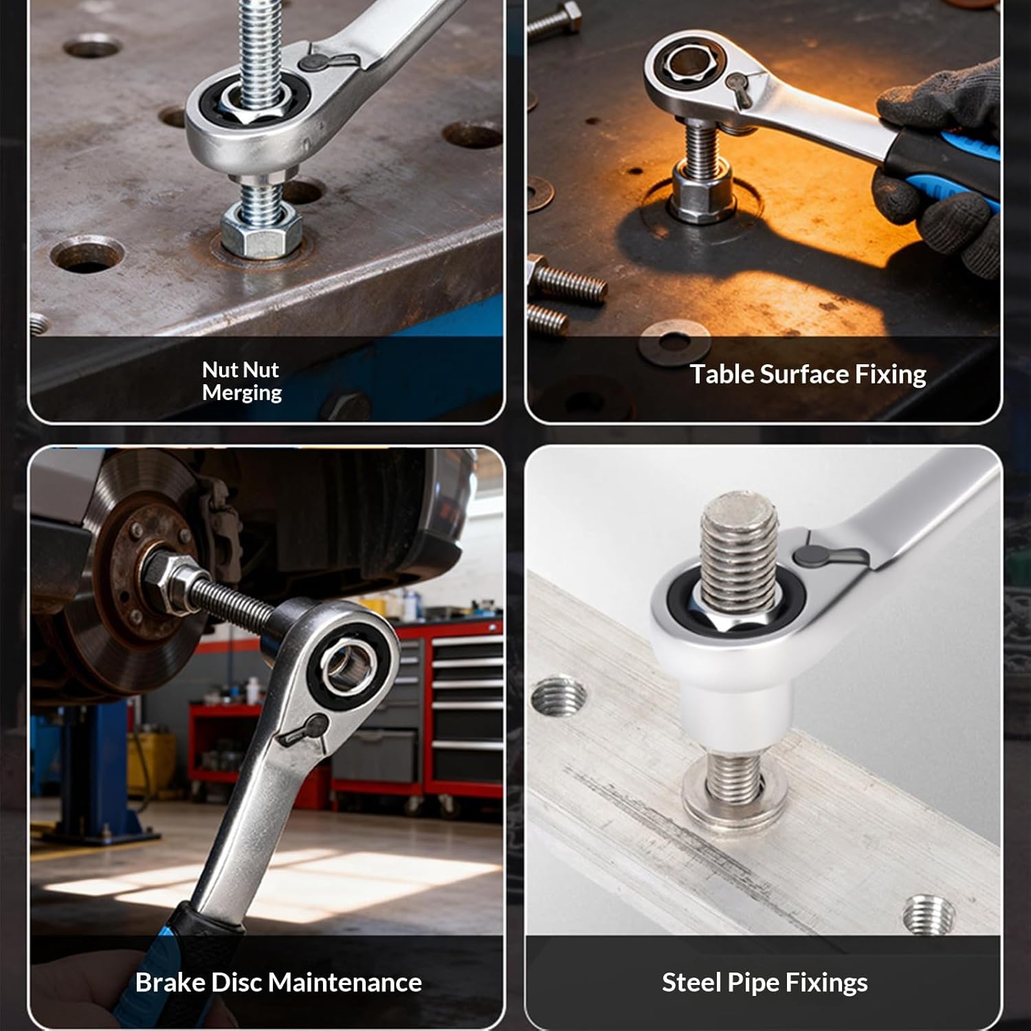 Through Hole Socket Spanner Set Long Bolt Access Design Featuring 12 Point Teeth for Pneumatic Tool in Automotive Repair