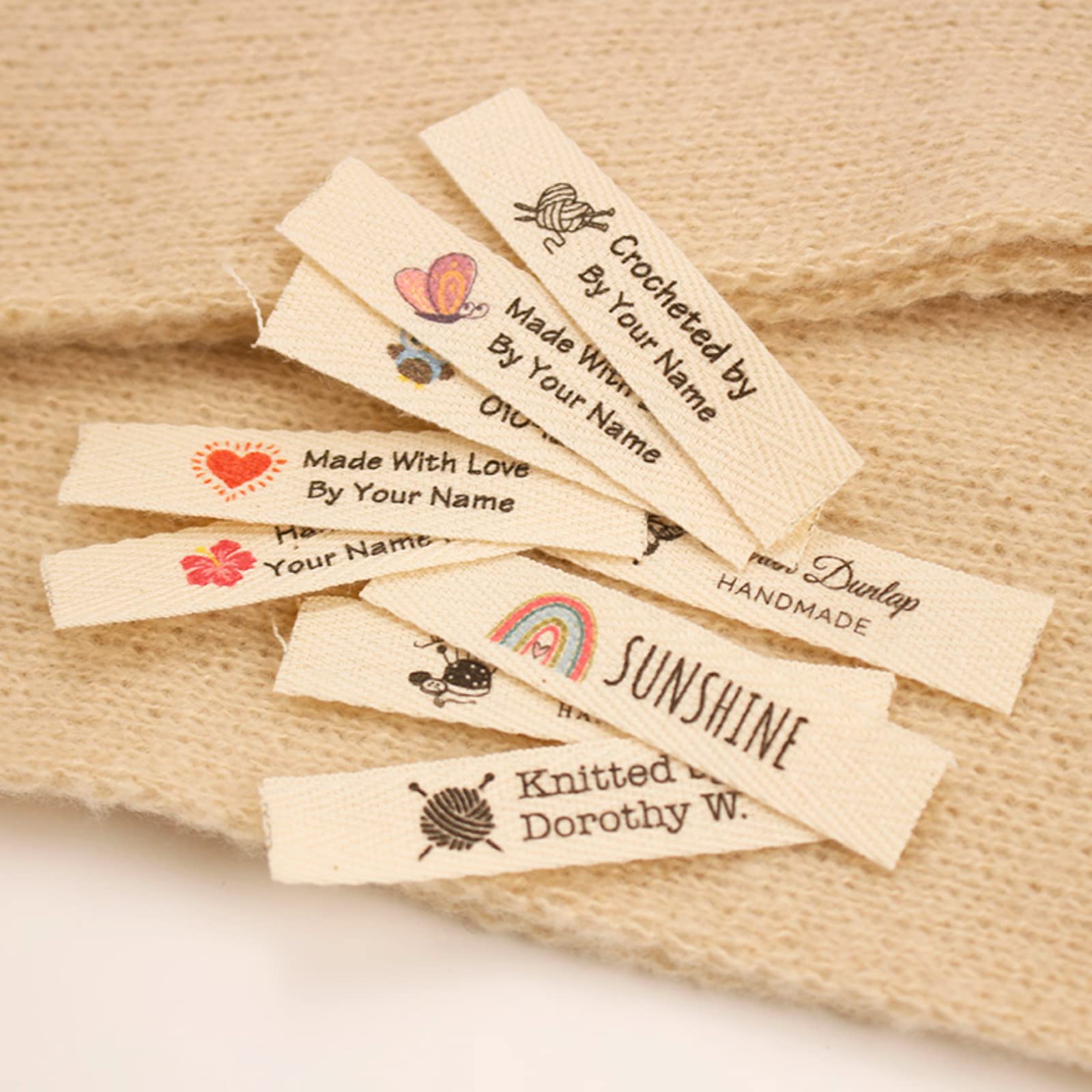 Etiquetas De Tela Personalizadas para Coser,Etiquetas Personalizadas,Etiquetas De Tela Personalizadas,Etiquetas para Ropa Coser. (50 Comprimidos)