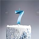 Juzfun Number Candles 8 Birthday Cake Topper Decoration Eighth Year Wedding Anniversary Party Metallic Blue Colour Size : Width 5 x Height 7 cm gallery image