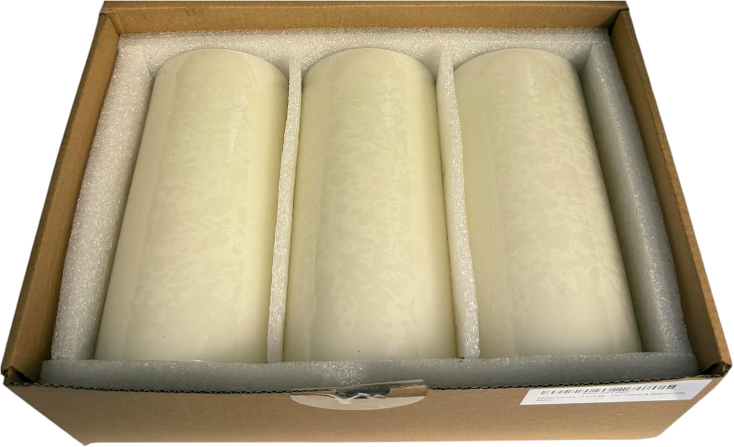 Mister Candle Dripless Vanilla Scented Ivory Pillar Candles Set of 3, Hand Made Vanilla Pillar Candles with Essential Oils for Home Decor, Premium Wax, 80 Hr Burn Time (3x6 inch) - Image 2