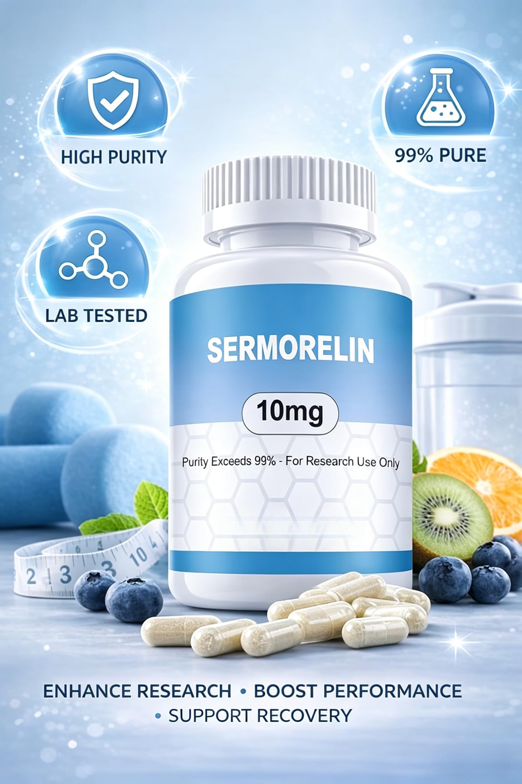 New Sermorelin Research Peptide, 10MG, 99% Purity