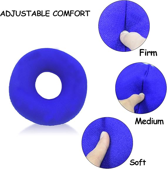 Butt Round Pillow for Tailbone Pain, Pillow Flocked Fabric Air Pillow for The Home, Office,Hiking,Camping,Traveling,Napping,Desk Rest,Neck & Lumbar Support
