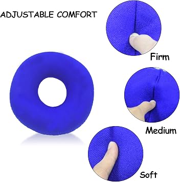 Butt Round Pillow for Tailbone Pain, Pillow Flocked Fabric Air Pillow for The Home, Office,Hiking,Camping,Traveling,Napping,Desk Rest,Neck & Lumbar Support