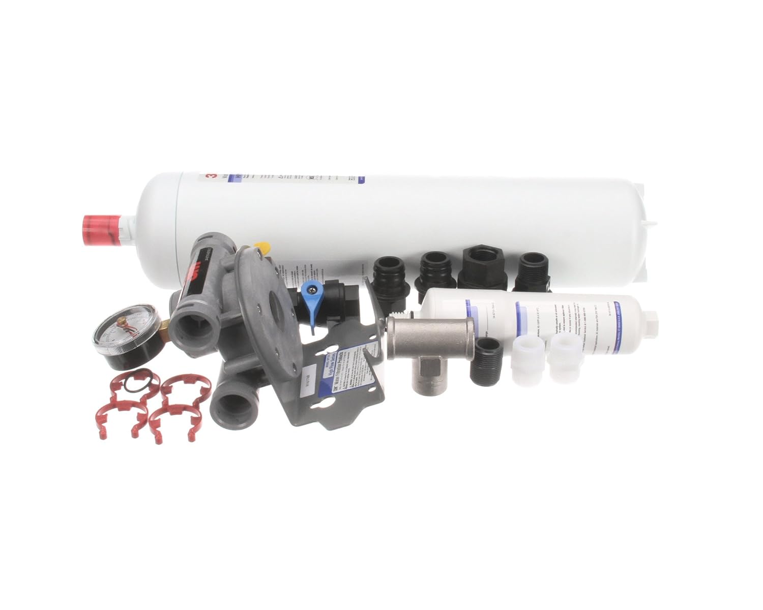 3M 56243-01 Dual Port Water Filtration System, 0.2 Micron Rating and 5.0 GPM, 36" Height, 8" Width, 8" Length