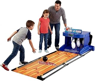Elektronische Bowlingbahn für Zuhause - Faltbarer Arcade-Automat mit Automatischer Kegelaufstellung, LED-Anzeige & Sound - Mobiles Freizeitsportgerät für Büro, Partykeller & Events(2m/6ft)