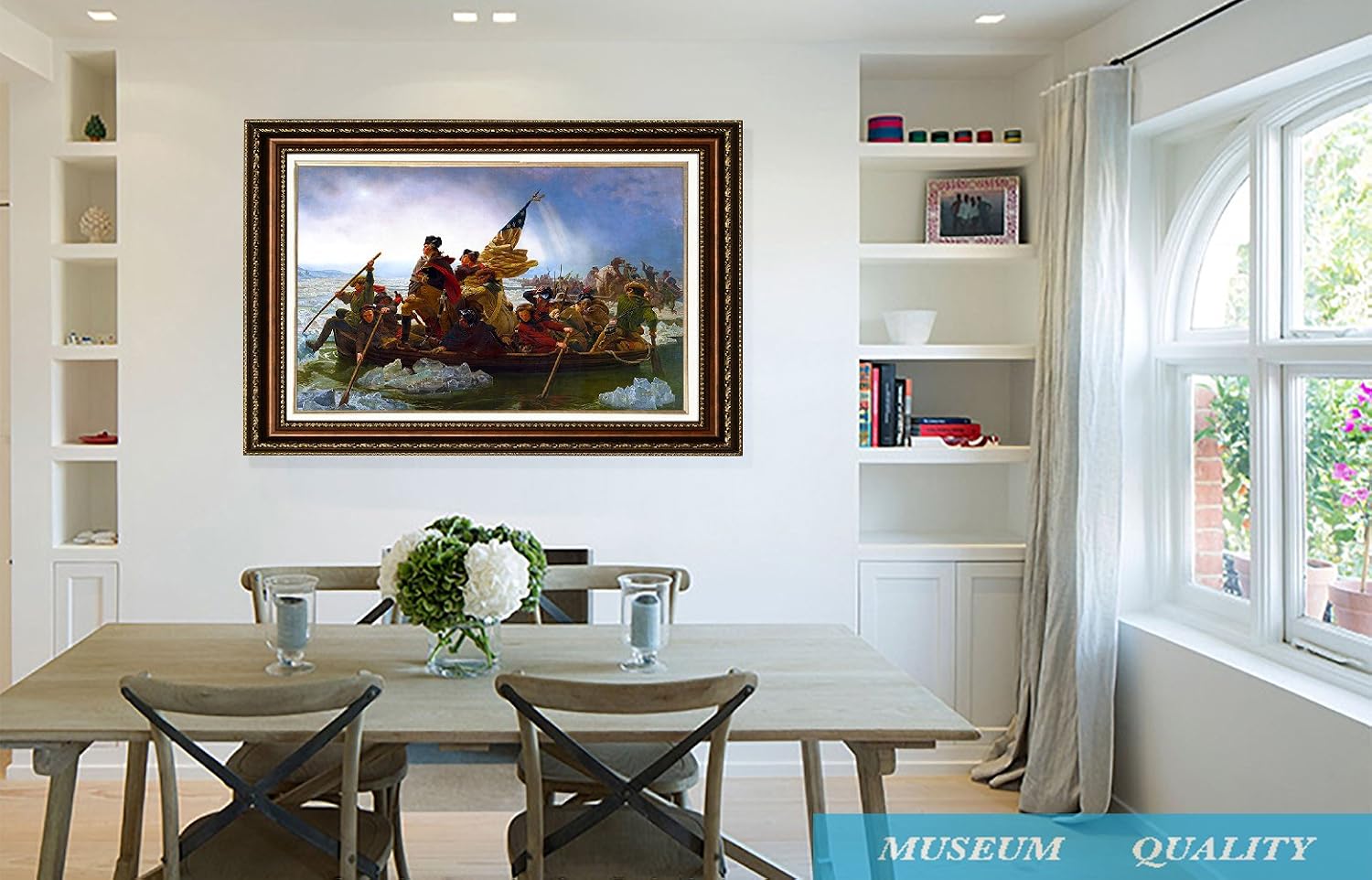 Flаѕh Dеаlѕ - 50% оƒƒ Eliteart- Washington Crossing The Delaware by Emanuel Gottlieb Leutze Oil Painting Reproduction Giclee Wall Art Canvas Prints-Framed Size:26x 36