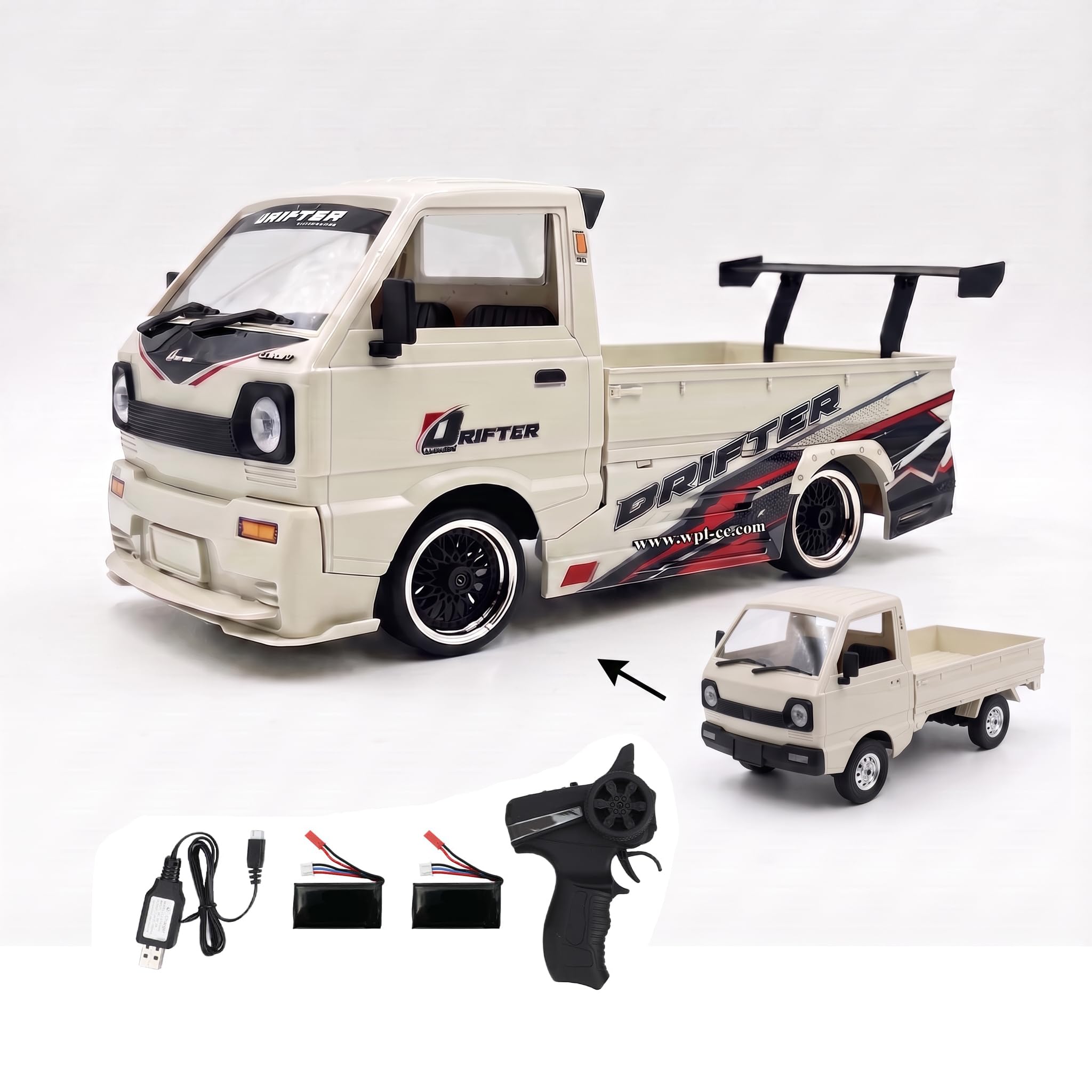 GoolRC 1:10 RC Truck Drift auto 2,4 GHz Camion radiocomandato elettrico ad alta velocità 25 km/h RC Car con motore senza spazzole e luci