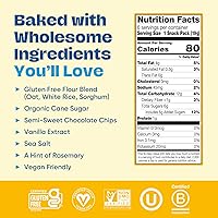 Vista 2 de Paquete variado de galletas de chispas de chocolate horneadas crujientes y suaves sin gluten, veganas, sin los 9 alérgenos principales, incluyendo