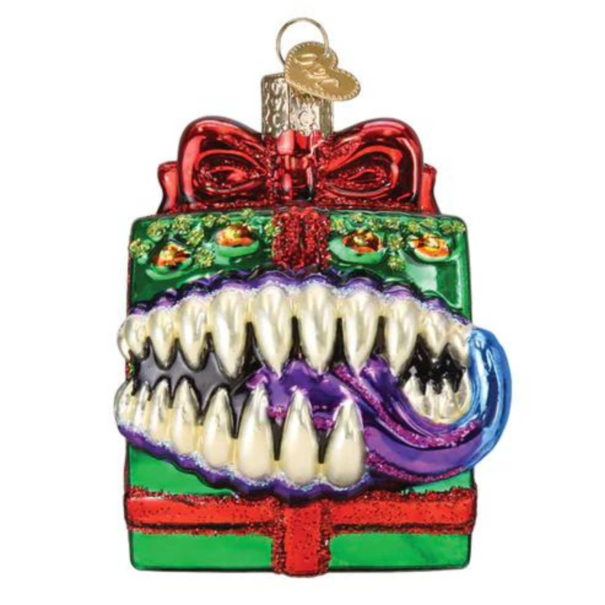 Old World Christmas Dungeons & Dragons Holiday Mimic Glass Blown Ornament for Christmas Tree, Handcrafted Holiday Decoration, D&D Collection