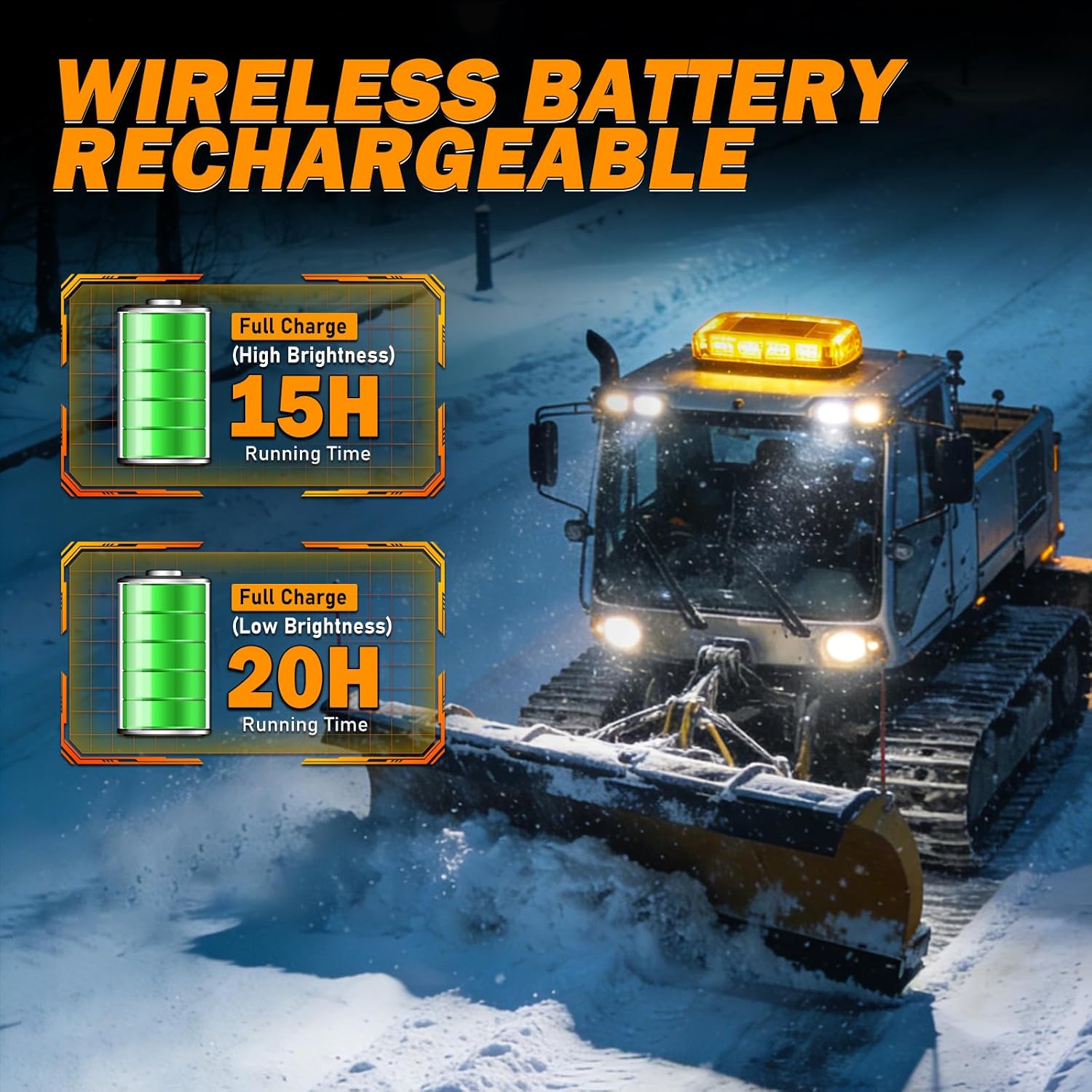 Wireless Led Strobe Lights Remote Control Rechargeable Battery, 17 Flashing Mode, 2 Brightness Mode, 48-Led, Beacon Roof Top Flash Emergency Flashing Warning Light for Vehicles Trucks, 1PC Pack, Amber