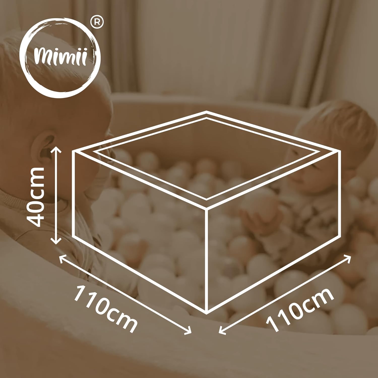 Piscine à Balles 110x110x40cm Velvet Soft Gris Clair sans balles