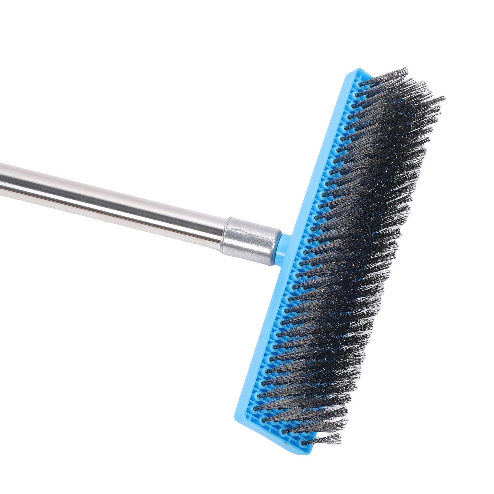 Fafeicy Scopa in Filo di Acciaio Resistente con Manico Telescopico da 30 Cm per la Pulizia di Ponti in Cemento All'aperto (120 cm)