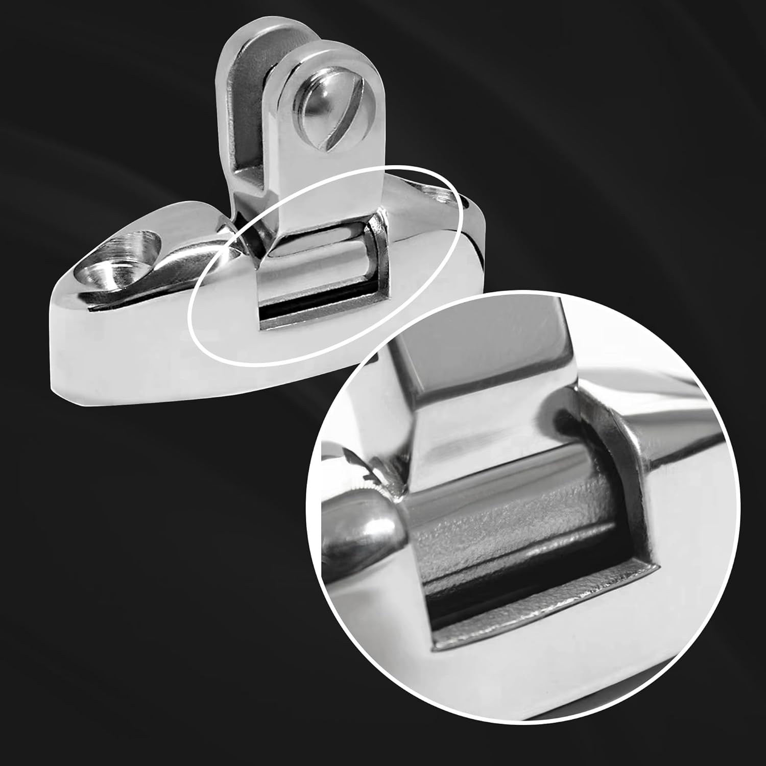 Bimini Top Swivel Deck Hinge with Removable Pin Stainless Steel 316 Marine Grade 180 Degree Adjustable Bimini Top Hardware Swivel Side Mount Quick Release Hinge with Screws