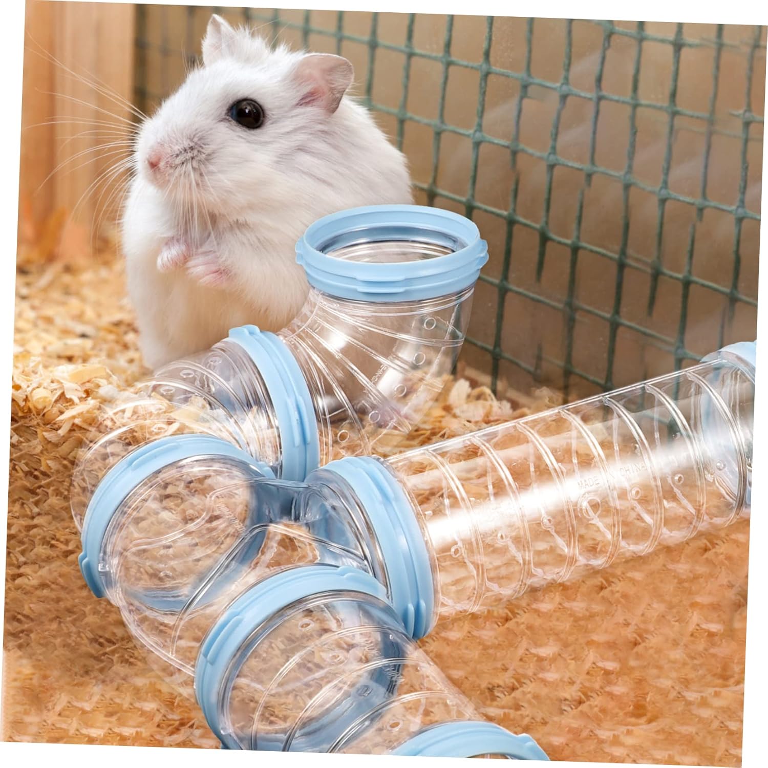 2 Sets Hamster Tunnel Tube Connectors DIY Plastic Transparent Cage Accessories for Small Pets Like Hamsters Gerbils and Mice Easy to Install and Observe Activities