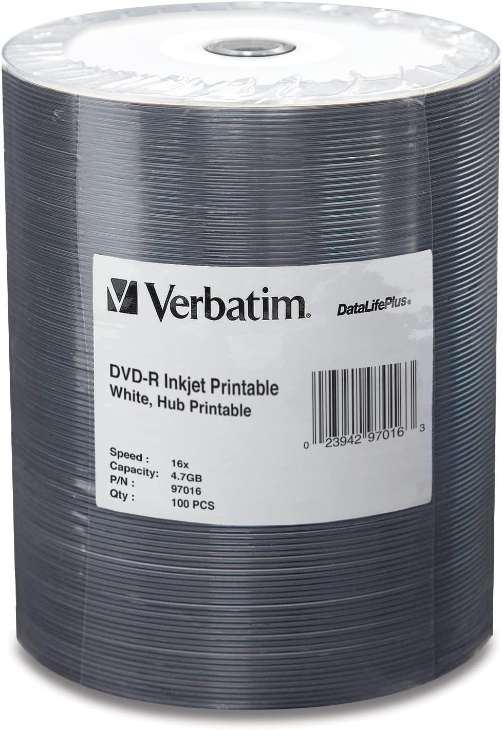 Verbatim 97016 DVD-R Optical Disc, White, 0.1