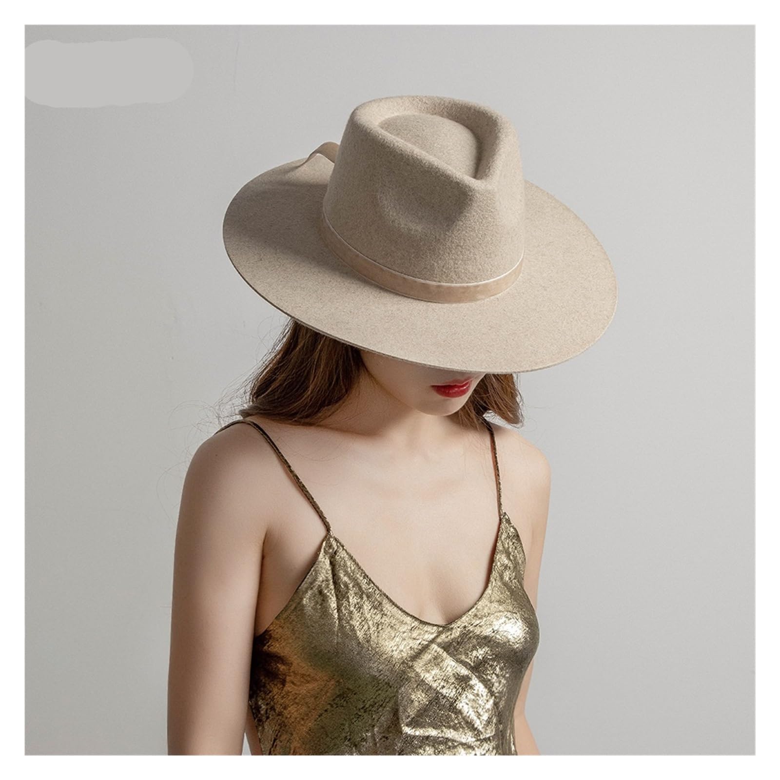 Sombrero Fedora Hombre Sombrero Fedora de Lana Elegante for otoño e Invierno, Sombrero de Fieltro de Jazz con Corona y Lazo de Cinta de Terciopelo