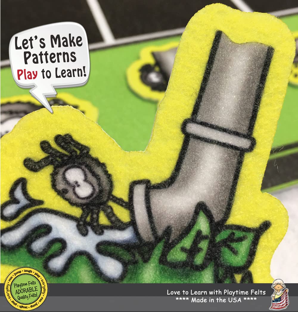 Playtime Felts Itsy Bitsy Spider Let's Make Patterns - Play to Learn Matching & Sequencing Felt Activity for Toddlers, Preschoolers & Kindergarten - Reusable Nursery Rhyme Activity