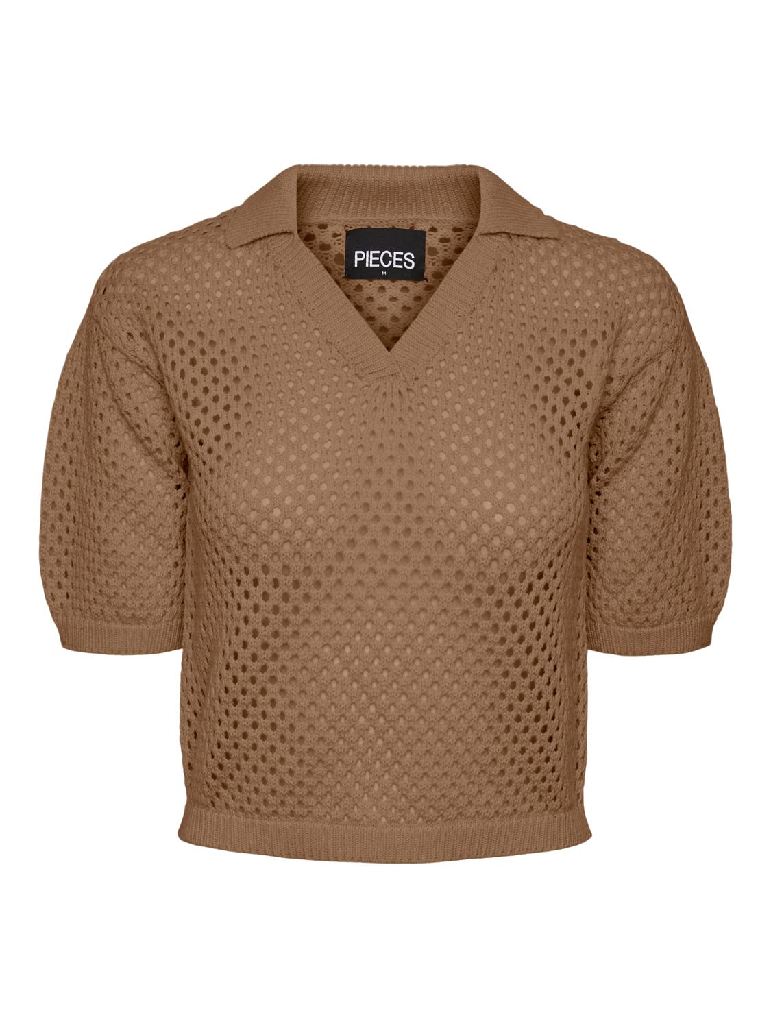 PIECES Damen Pclaya 2/4 Knit Poloshirt, Thrush, XS EU