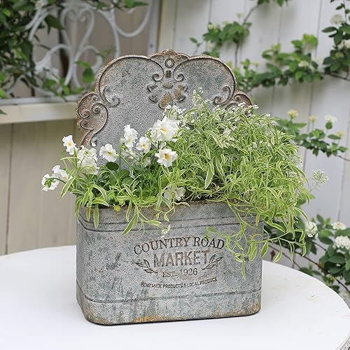 Miniatura 5 de All Chic Macetero de pared de metal para colgar en la pared, jarrones de pared para flores, macetas para plantas al aire libre para decoración de