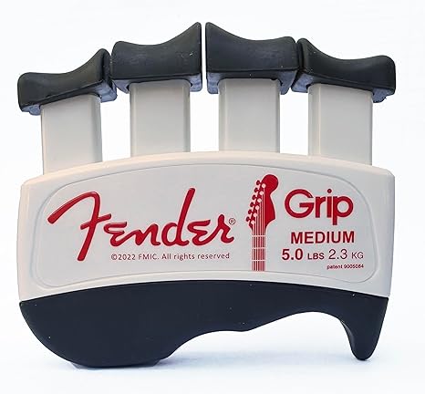 Fender GRIP Hand and Finger Exerciser (Medium - 5lbs / 2.3kg) – Best Ergonomic Finger Strengthener to improve play on all stringed instruments (Guitar, Bass, Violin, etc.)