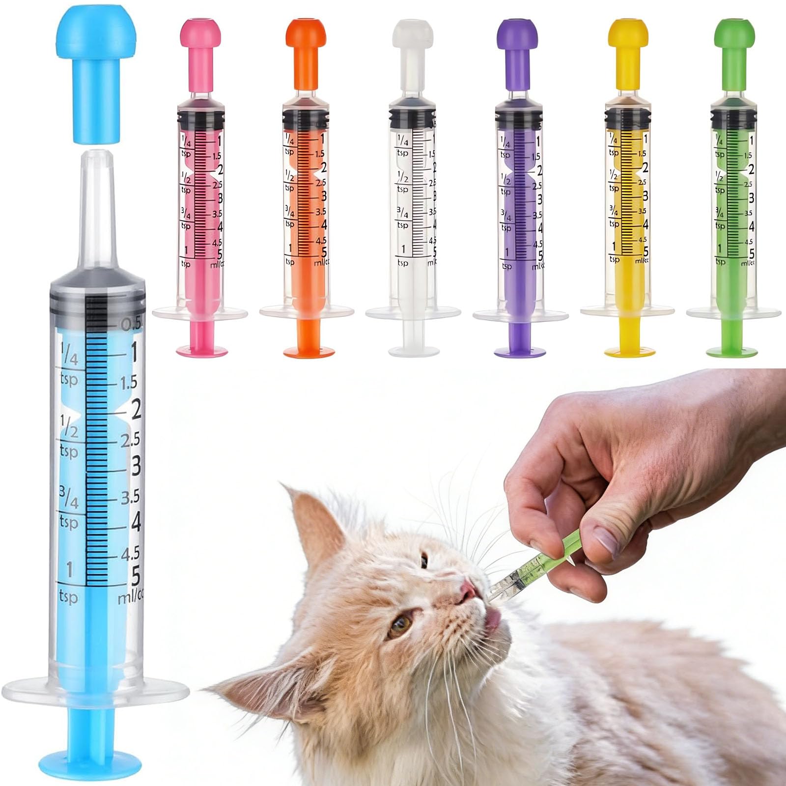 Amazon | HAKONA ペット専用 シリンジ 5ml/10ml 7色セット 給水器給餌
