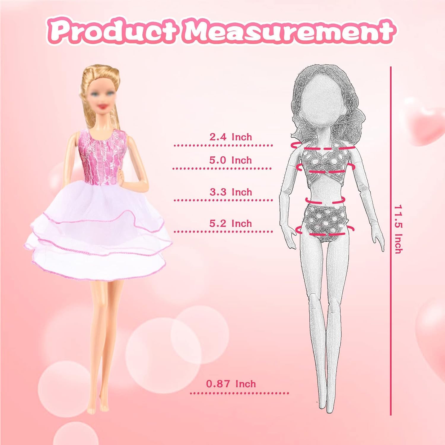 100 Stück Puppenkleidungszubehör Kompatibel Mit B Produktbild-Vorschau 5