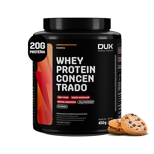 Whey Protein Concentrado Cookies Pote 450g – Contribui para o Ganho Muscular Hipertrofia –...