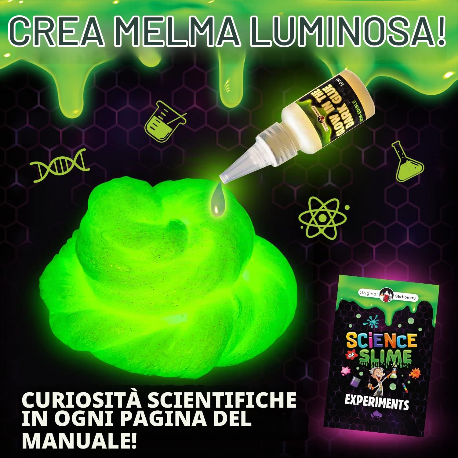 Original Stationery Scienza di Slime Kit, Set per Creare Slime Completo, Esperimenti Scientifici per Bambini Divertenti come Oobleck, Laboratorio di Slime, Regalo Compleanno
