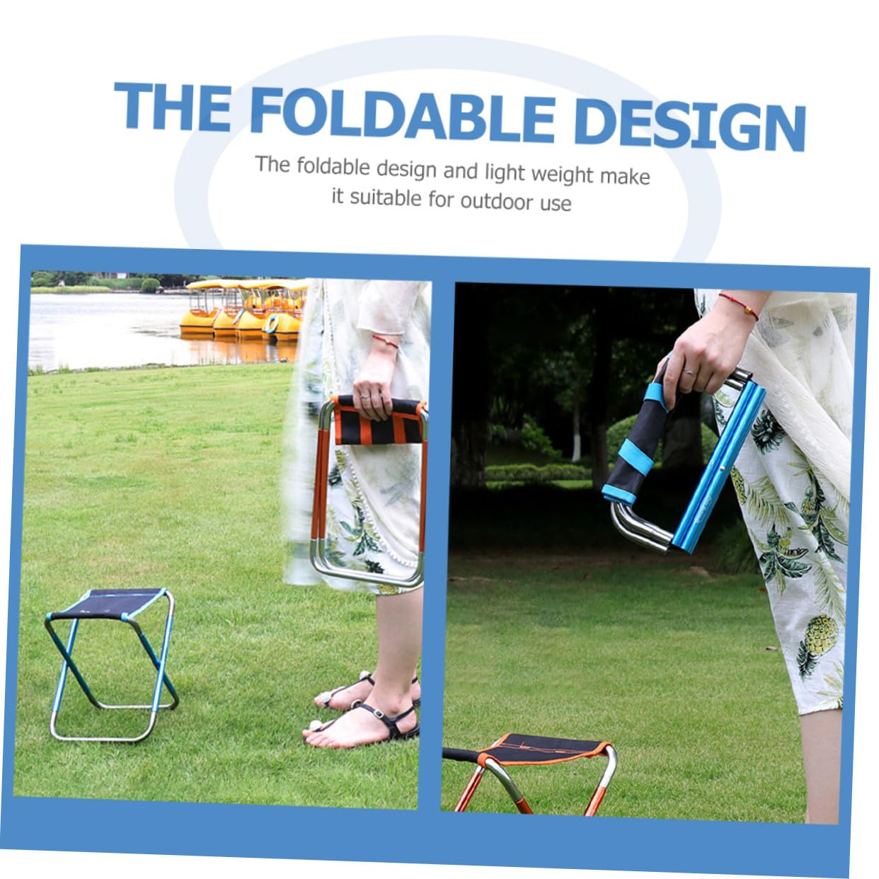 Sgabello Portatile per Campeggio Comodo Sgabello Realizzato in Materiale di Resistente e Stabile Accessorio da Spiaggia Versatile Adatto per Uso in Cortile e Campeggio