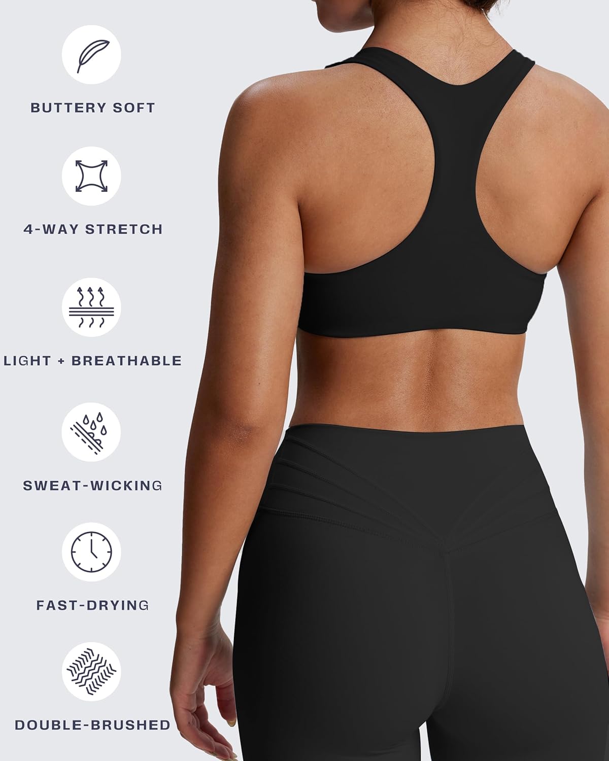 Aoxjox Women's Workout Sports Bras Fitness Define Sculpt Racerback Bra Yoga Crop Tank - Image 6