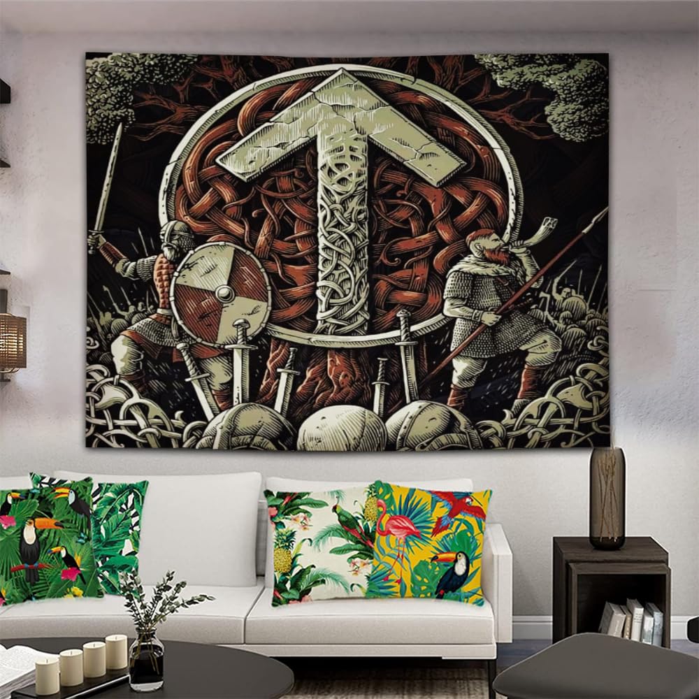 Arazzo Da Parete Vichingo 150x100cm - Decorazione Nordica Per Camera - Foto 3