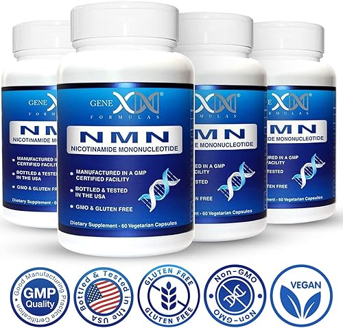 Miniatura 6 de GENEX Formulas Suplementos NMN de mononucleótidos de nicotinamida (paquete de 4) – Cápsulas de suplemento NMN estabilizadas en estante 99% puro